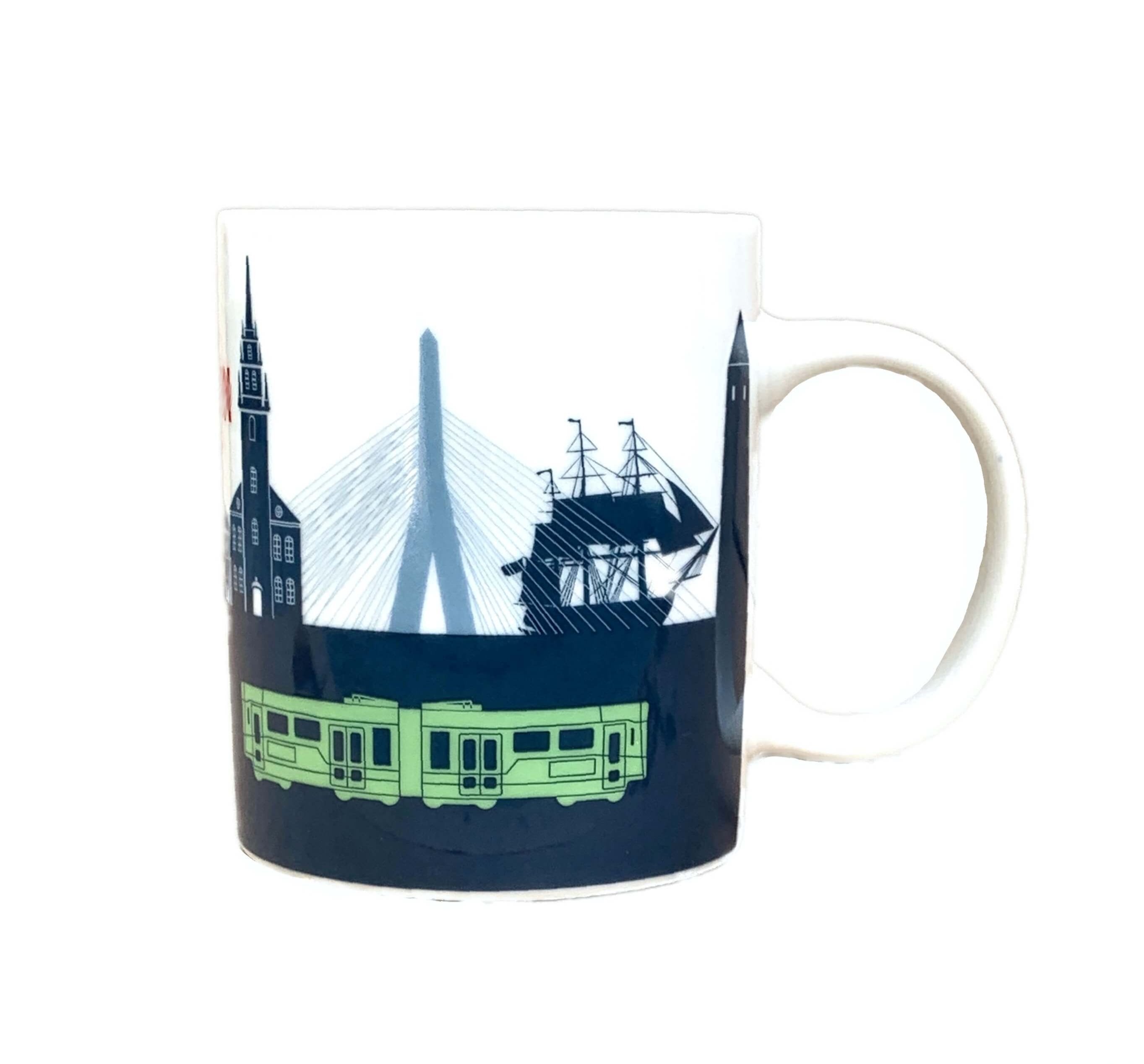 Boston Landmark Skyline and Subway Mug Left Side View